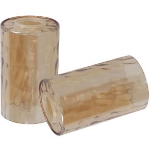 2 Pack Hammered Glass Lamp Shade, Amber Colored Cylinder Light Fixture Shade Replacement, Water Ripple Globe for Chandelier, Wall Sconce, Pendant Light, 1 5/8 inch Fitter