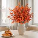 8Pcs Babys Breath Fake Artificial Flowers, Real Touch Orange Plants Silk Flowers for Vase Home Office Wedding Indoor Outdoor Centerpiece Table Party Spring Christmas Decorations