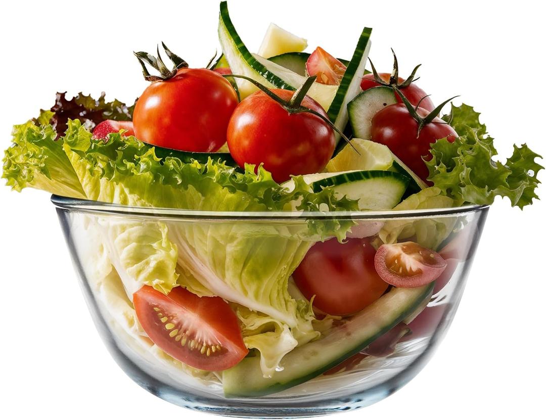 SIMAX 2.6 Quart Glass Mixing Bowl, Large Glass Bowl, Microwave & Oven Safe Bowls, Borosilicate Glass Serving Bowl, Glass Bowls for Kitchen, Clear Mixing Bowls for Cooking, Baking, Salad