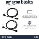 Amazon Basics HDMI 2.0 Cable, 2-Pack, 6ft, 4K@60Hz, High-Speed 18Gbps, 2160p, 48 bit, Compatible with TV/PS5/Xbox/Roku/Blu-ray, Ethernet, Black