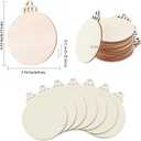 4" 100PCS Christmas Wooden Ornaments Unfinished, DIY Christmas Crafts for Kids Wood Slices DIY Crafts Supplies for Girls Adults, Xmas Ornaments Holiday Decoration (Round)