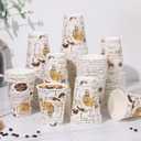 SIUQ Coffee Cups 12 oz 240 Pack, Leak-Proof Disposable Paper Cups with Retro Design, for Hot/Cold Beverages, Ideal for Party, Business, Travel, Picnic, Offices and Cafes