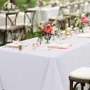 sancua White Tablecloths for 8 Foot Rectangle Tables, 6 Pack - Washable Polyester Fabric Table Cover for Wedding Wedding, Birthday Party, Banquet Reception, 60x120 Inch