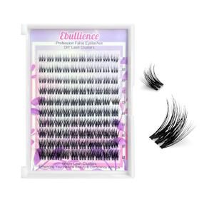 2 x Lash Clusters D Curl Invisible Soft Ultra-Thin Band Clusters Lashes Eyelashes Individual Lashes DIY Lash Extensions at Home False Lashes Wide Band Wispy Eye Lash Clusters 0.06D 8-18 MIX 100pcs