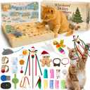 Cat Advent Calendar 2025, 24 Days Christmas Countdown Box for Cats with Interactive Toys, Catnip Balls & Feather Wand, Xmas Holiday Gift for Kittens & Cats Lover
