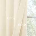 LAMIT Light Beige Linen Textured Curtains for Bedroom, Grommet Light Filtering Thick Burlap Natural Curtains Noise Reducing Window Treatment Drapes for Nursery/Kitchen, Set of 2 Panels, W42 x L54