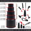 12PCS Universal Vacuum Attachment Kit Wet Dry Plastic Vacuum Hose Adapter 1-1/4" Vacuum Cleaners Accessories with Horse Hair Brush Extension Wand Flexible Crevice Tool Adapter for Shop Vac Accessories