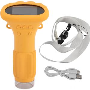 Kids Microscope Camera 1000X 2.0 Inch IPS Color Screen with 8 LED Lights Portable Digital Microscope for Kids Adults Pocket Microscope Camera Handheld Digital Microscope (Yellow)