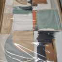 LHIUEM Large Abstract Color Block Framed Canvas Wall Art Set, Colorful Brush Stroke Shapes Wall Decor, Watercolor Pastel Minimalist Artwork for Living Room, Bedroom, Dining Room, Office -16"x24"x3