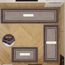 Kitchen Rugs Set (24" x 36"+24" x 60"), Non-Slip Machine Washable Kitchen Runner Rugs Floor Mats, Absorbent Comfort Standing Mats for Kitchen, Sink and Hallway, Rolled Packaging, Beige & Grayish Brown