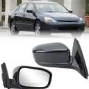 Right Passenger Side Mirror Compatible with Honda Accord 2003 2004 2005 2006 2007 Non-Heated Manual Folding Power Glass Door Mirrors Paintable Black Partslink #HO1321152