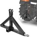 VEVOR 3 Point Hitch Receiver with 2 in Receiver, 3pt Quick Hitch Attachment, 3,000 lbs Capacity, Heavy Duty Tractor Tow Drawbar Adapter, Compatible with Kubota, Mahindra, John Deere, Massey Ferguson, Size: ‎25.98 "Lx 17.52 "H