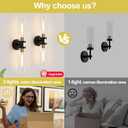 Indoi Wall Sconces Set of Two, 22" Black and Gold Bathroom Sconces with Clear Glass, Hardwired Modern Sconces Wall Decor Set of 2 Wall Light fixtures for Bathroom Mirror Living Room Hallway Bedroom