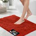 GORILLA GRIP Bath Rug Mat 30x20, Thick Soft Absorbent Chenille, Quick Dry Microfiber Mats, Rubber Backing Machine Washable Shower Floor Rugs, Bathmat Runner, Bathroom Accessories Decor, Sunset Orange