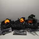 Halloween Decorations, Set of 3 Light Up Pumpkins Witches with Stakes，Voice Control Witch Glowing Head Waterproof for Outside Garden Statue Decoration Grass Lawn