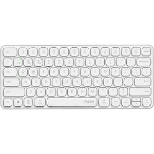Rapoo E9050L Multi-Device Wireless Keyboard, Blade-Series E9050L 78-Key Ultra-Thin Keyboard, Support 4 Devices, Low-Profile, Quiet, USB-C, Rechargeable, Al-Alloy Frame, for Windows/Mac/Linux/Chrome (E9050L (TKL, Rechargeable), White)