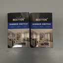 BESTTEN 2 Pack Dimmer Light Switch, Universal Lighting Control, Single Pole or 3 Way, Compatible with LED Dimmable Lamp, CFL, Incandescent, Halogen Bulb, Decorator Wallplate Included, UL Listed, White (Standard)