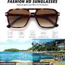 Retro Aviator Sunglasses for Women Men Trendy Classic Square 70s 80s 90s Vintage Shades Double Bridge Aviators FZN813