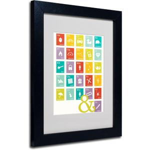 Trademark Fine Art Alpha Bits Rainbow by Megan Romo Canvas Wall Artwork, Black Frame, 11 by 14-Inch