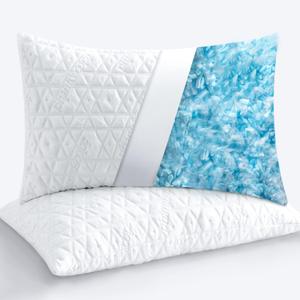 Phantoscope Memory Foam Pillows for Sleeping, Shredded Memory Foam Cooling Pillows Queen Size 2 Pack - Adjustable Bed Pillows for Hot Sleepers, Firm Pillow for Neck Shoulder Pain, Queen (Queen (Pack of 2), White)