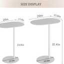 C-Shaped Metal Side Table, Slides Under Sofa for Small Spaces, Height - 27.6in