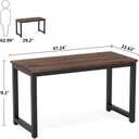 Tribesigns Modern Simple Computer Desk, 47 inch Vintage Office Desk Computer Table, Study Writing Study Desk Workstation for Home Office, Rustic Brown, 47*23.6 inch