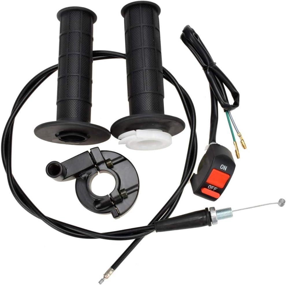 HIAORS 7/8" 22mm Twist Throttle Cable Handle Kit for Predator 196cc 212cc 6.5hp Coleman CT200U CT200U-EX BT200X Baja Warrior MB200 79cc 100cc CT100U CC100X Doodle Bug DB30 Motovox Mini Bike Go Kart (Black)