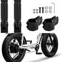CHANGCHENG Passenger Foot Pegs M8 Foldable Footrest Rearsets 90 Degree E-bike Passenger Pedal Universal for Dirt Pit Bike Mini Bike Black