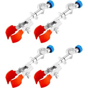 QWORK Lab Clamp, 4 Pack, Cork Lined Prongs, Burette, Flask, Beaker Clamp, Holds Objects up to 1.75" [45mm], Universal for Rods up to 0.7" Diameter