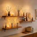 GOESWELL Lighted Branches Tree Lights: 18In Brown Willow Twig Light with Timer for Vase Decor - Tree Branch Light with 60 Warm White LED for Tabletop Living Room Indoor Decoration