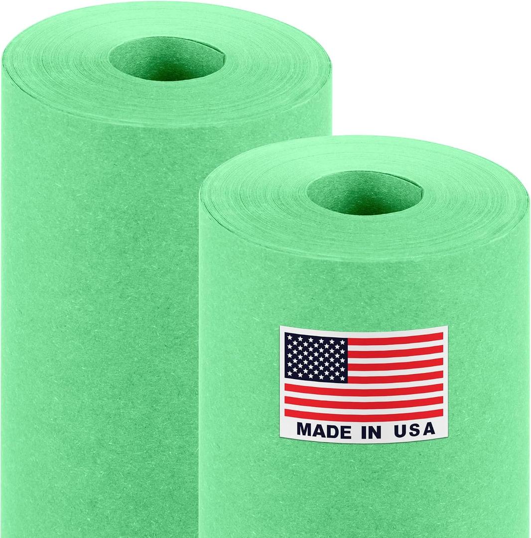 18" x 1200" (100 ft) Green Kraft Paper Roll (Value Pack of 2), Made in USA