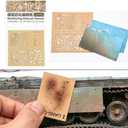 Acxico 1Set DIY Decoration Weathering Airbrush Stencils Tools for 1/35 1/48 1/72 Scale Model