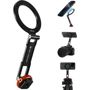 K&F CONCEPT Magnetic Metal Phone Mount with Cold Shoe Mount, Adjustable Rotatable Phone Holder Adapter Compatible with iPhone 17/16/15/14/13 Serie, Camera Monitoring, Tripods, Stabilizers