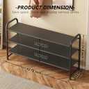 INGIORDAR Shoe Rack 3 Tier Long Storage Organizer Wide Metal Shoe Shelf for Closet Entryway Black