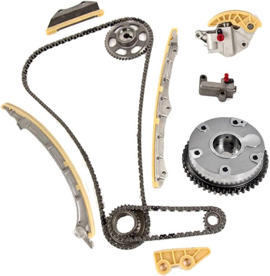 Engine Timing Chain Kit with Camshaft Adjuster, Suitable for Honda Acura ILX Accord Civic Crosstour CR-V 2.4L 2008-2015, Automotive Timing Chain Set Replacement Parts with VVT Gear