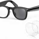 EarlySincere Photochromic Smart Glasses with 8MP 4K Camera & Bluetooth, HD Video, AI Vision Assistant, Translation & Voice Transcriber, Open-Ear Audio, Extra Blue Light Lenses for Work & Travel