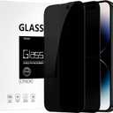 TECHO Privacy Screen Protector Compatible with iPhone 14 Pro Max Tempered Glass Film (Edge to Edge Full Coverage) (Anti Spy Private) (9H Hardness) (2 PACK) (6.7 inch)