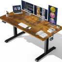 Veken 63"x28" Wider Large Standing Desk, Electric Height Adjustable, Brown
Modern Workstation Computer Desk, Sit to Stand Up, Conference Room Tables for Home Office, Writing, Gaming Study