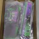 Cholemy 144 Pcs Monster Truck Party Favors Truck Party Supplies School Stationery Set Notebook Sticker Stamper Eraser Ruler Pencil Bag for Birthday Baby Shower Gifts Classroom Prize (Purple,Monster)