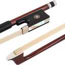 AMZZ Professional 4/4 Full Size Violin Bow - Brazilwood with Ebony Frog & White Horsehair for Adults and Student (4 4 Violin Bow Size)