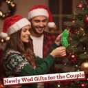 MAMAGIFTREE Christmas Pickle Ornament 2025 Wedding Gifts for Couples Mr and Mrs Gifts Bridal Shower Gift Wedding Ideas for Newly Wed Bride Glass Ornament, Just Married Gift for Newlywed Couple