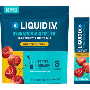 Liquid I.V. Hydration Multiplier - Golden Cherry | Electrolyte Powder Drink Mix | 1 Pack (16 Servings) (EXP 09/26/25)