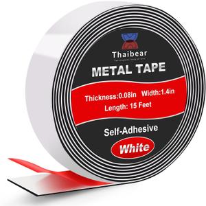 Thaibear Metal Strips (1.4'' Wide x 15 ft Long) Flexible Self Adhesive Ferrous Magnet Tape Roll