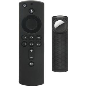 TV Stick 4K Remote Cover with Holder,2 in 1 Alexa Voice Control Cover Compatible with Tile Sticker 2020 and TV Stick 2nd Gen, Black
