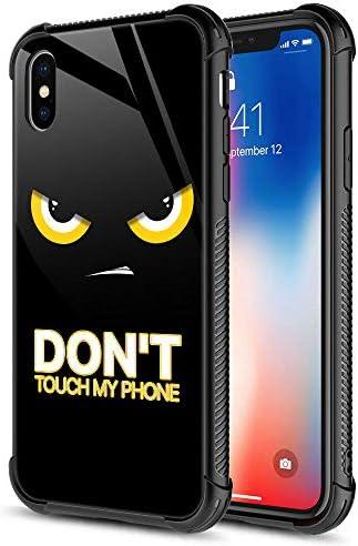 CARLOCA Compatible with iPhone Xs Case,for iPhone X Cases for Men Boys,Angry Dont Touch My Phone Pattern Design Shockproof Anti-Scratch Case