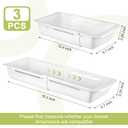 3 PCS Deep Drawer Organizer Bin Adjustable Sliding Drawer Organizers Expandable Kitchen Organizer Trays for Home Office Makeup Storage Tools