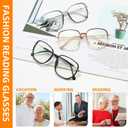 JOLLYNOVA Blue Light Blocking Glasses for WomenOversized Lightweight TR90 Fashion Computer Eyeglasses (Gold)