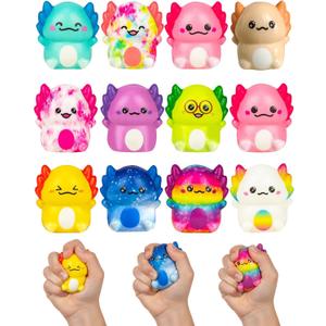 12PC Axolotl Squishy Toys  Soft Slow Rising Stress Relief Sensory Fidget Toys for Kids Girls  Classroom Rewards, Birthday Party Favors, Treasure Box Prizes