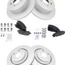 TRQ Front and Rear Brake Pad & Rotor Kit Brake Pads Brake Rotor Ceramic Premium G-Coated Compatible with 2008-2013 Toyota Highlander (BKA11944)