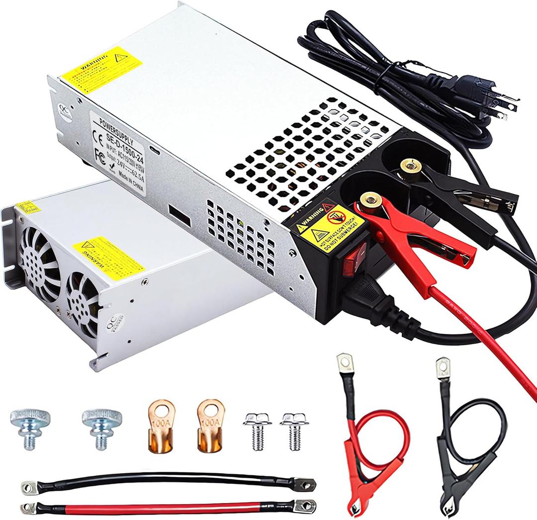 AC to DC 24V 125A 1500W Power Supply,Universal SMPS Switching 110V to 24V Converter Transformer Driver Adapter for DIY,RV,Pump,LED Strip,LCD Monitor(DC24V-62A-1500W)